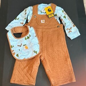 Carhartt Kids Bib and Overalls 3-piece Set